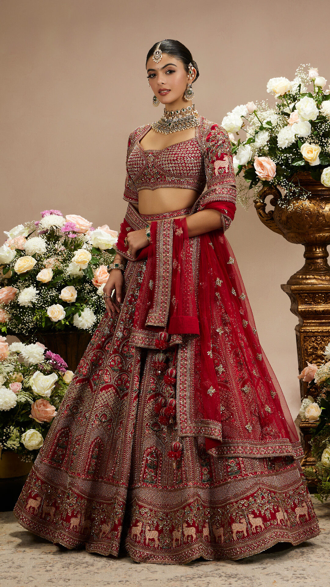 A bride twirling in a beautiful skirt and top outfit